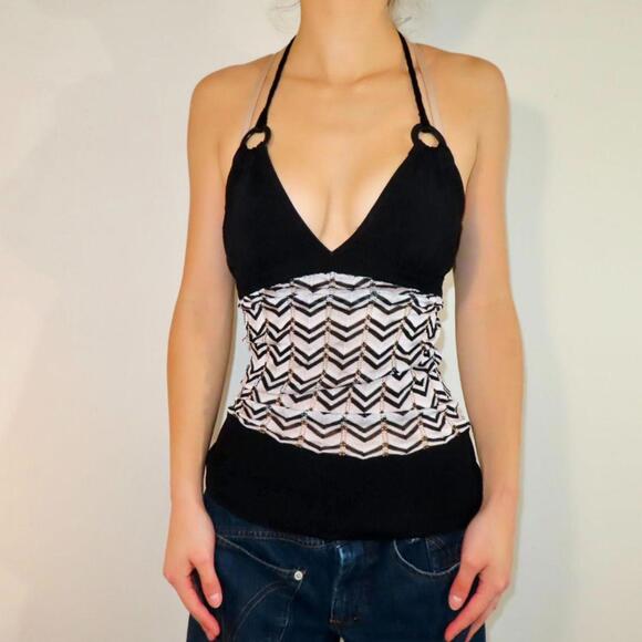 Bebe Women's Black and White Vests-tanks-cami - Picture 1 of 4